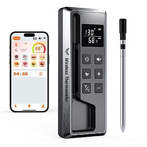 Paneceia Meat Thermometer Digital Wireless w/ 800FT Long Range Bluetooth, iOS & Android App $32.34 + Free Shipping w/ Prime or on $35+