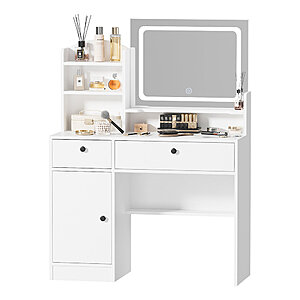 40" Cathkin Make Up Vanity Desk w/ Mirror & Lights $121.99 + Free Shipping