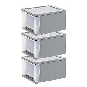 3-Pack IRIS 17-Qt Medium Plastic Modular Stackable Drawers / Under Bed Storage Bins $18.61 + Free S&H w/ Walmart+ or on $35+