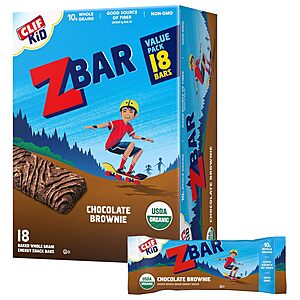 18-Pack Clif Kid ZBars Soft Baked Snack Bars (various flavors) from $10.45 w/ Subscribe & Save