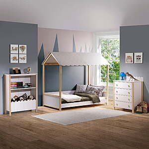Powell Allyson Kid's House Twin Bed w/ Adjustable Canopy (White) $124 + Free Shipping