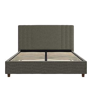 DHP Wynn Upholstered Bed w/ Headboard & Frame (Light Gray Linen, Queen Size) 0 + Free Shipping