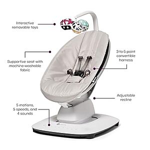 4moms MamaRoo Multi-Motion Baby Swing, Bluetooth Enabled w/ 5 Unique Motions (Grey) $199.99 + Free Shipping