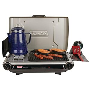 Coleman Tabletop 2-in-1 Grill & Stove w/ 2 Adjustable Burners, Push-Button Starter, Wind Guards & Grease Tray $135.99 + Free Shipping