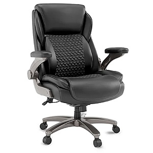 Staples Randolph Ergonomic Bonded Leather Executive Big & Tall Chair (Black) 0 + Free Shipping