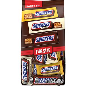 24.02oz. Snickers Original/Almond/Crunchy Peanut Butter Fun Size Chocolate Candy .40