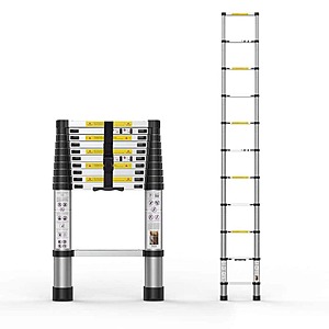10.5' WRIGHTMASTER Telescoping Aluminum Extension Ladder w/ Carry Bag $99.23