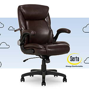 Serta Air Lumbar Faux Leather Manager Office Chair (Brown) $61 + Free Shipping