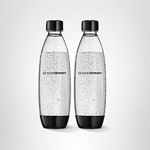 2-Pack 1L sodastream Dishwasher Safe Slim Bottle (Black) .82 w/ S&S + Free Shipping w/ Prime or on +