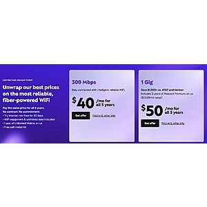 New Xfinity Customers: 1 Gig Fiber Internet (5-Yr Price Lock) + 2-Yr Peacock Premium $50/month + 1-Yr Unlimited Mobile