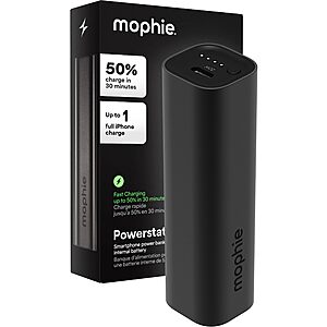 Mophie Powerstation Mini 5,000mAh Portable Power Bank (Gen 3) w/ Ultra-Fast USB-C PD,20W Output (Black) $12.99 + Free Shipping w/ Prime or on $35