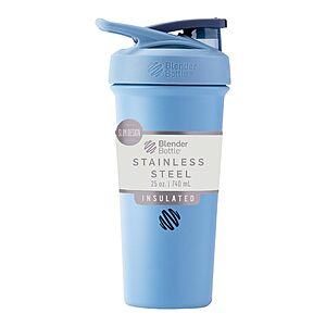 25-Oz BlenderBottle Sport Sleek Insulated Stainless Steel Shaker Bottle w/ Wire Whisk $18.75 