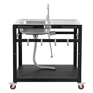 35” Feasto Outdoor Kitchen Stainless Steel Sink Station Cart $148.50 + Free Shipping