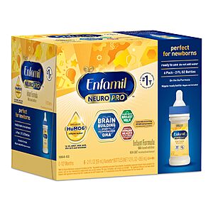 6-Pack 2-Oz Enfamil NeuroPro Infant Ready To Use Nursettes $6.21 ($1.04 Ea) w/ S&S + Free Shipping w/ Prime or on $35+