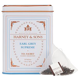 20-Count Harney & Sons Earl Grey Supreme Black Tea Sachets (Classic Tin) $4.50 w/ Subscribe & Save