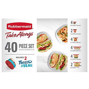 40-Piece Rubbermaid Take Alongs Food Storage Set (Red) $13.94 + Free S&H w/ Walmart+ or on $35+