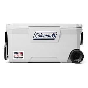 100-Qt Coleman Marine Cooler w/ Fully Insulated UV Guard Lid & Wheels $95.99 + Free Shipping