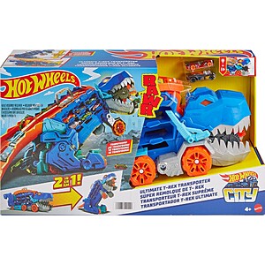 Hot Wheels City Ultimate T-Rex Transporter Hauler w/ Race Track, Lights & Sounds $46.19 + Free Shipping