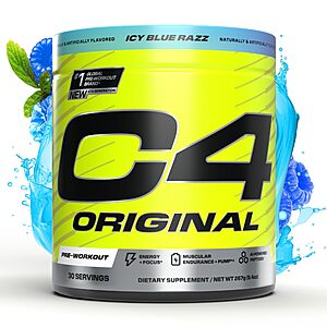 9.4-Oz Cellucor C4 Original Pre-Workout Powder (Icy Blue Razz) $17.05 w/ S&S