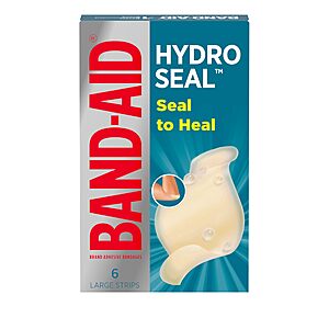 6-Count Band-Aid Hydro Seal Large Hydrocolloid Gel Bandages w/ S&Sw/ Prime or on