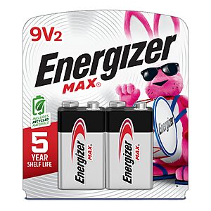 2-pk Energizer MAX 9V Alkaline Batteries $4.15 w/ S&S