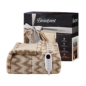 50" x 60" Beautyrest Long Brushed Faux Fur Textured Design Electric Blanket w/ Auto Shut Off $27.59 + Free Shipping w/ Prime or on $35+