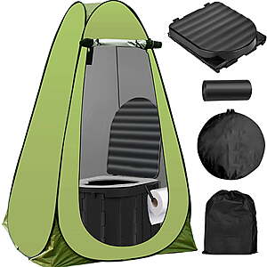 Portable Foldable Camping Toilet Set w/ Privacy Tent $56 + Free S/H