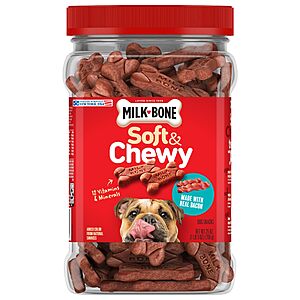 Select Accounts: 25-Oz Milk-Bone Soft & Chewy Dog Treats Made w/ Real Bacon $7.95 w/ S&S