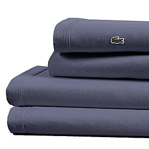 4-Piece Lacoste 100% Cotton Percale Sheet Set (Queen, Vintage Indigo) $33.60 + Free Shipping w/ Prime or on $35+