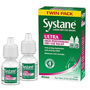 2-Pk 0.33-oz Systane Ultra Lubricant Eye Drops for Dry Eye Relief $9 w/ S&S