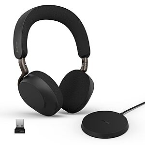 Jabra Evolve3 75 On-Ear Wireless Bluetooth Headset w/ Mic, Wireless Charging Stand & Advanced ANC (Black) $281.96 + Free Shipping