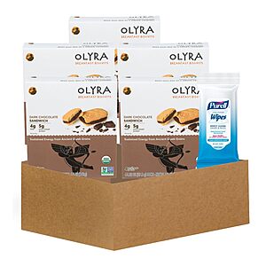 6-Pack 5.3-Oz Dark Chocolate Biscuit Breakfast Bundle w/ Hand Sanitizing Wipes $8.42 + Free Shipping w/ Prime or on $35+