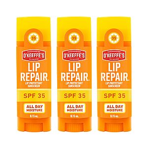 3-Pack O'Keeffe's Lip Repair SPF 35 Lip Balm $12.02 ($4.01 Ea) + Free Shipping w/ Prime or on $35+