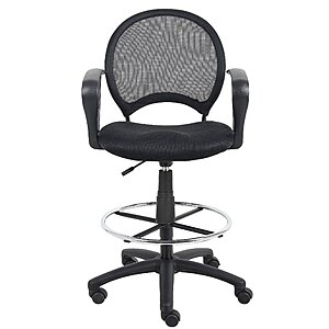Boss Office Products Mesh Drafting Stool w/ Loop Arms (Black) $62.99 + Free Shipping