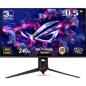ASUS ROG Strix 32" 4K QD-OLED 240Hz Gaming Monitor w/ G-SYNC/FreeSync Premium Pro & DisplayPort 2.1a $899.99 + Free Shipping