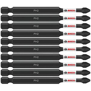 10-Pack Bosch Impact Tough 3-1/2" Phillips #2 Screwdriving Power Bits $8.19 (82c Ea) + Free Shipping w/ Prime or on $35+