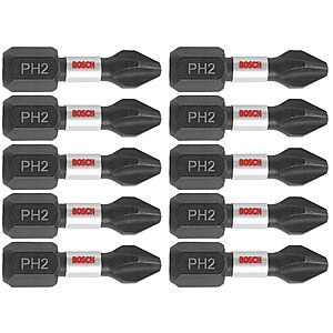 Bosch ITPH21B 1-Inch Phillips #2 Impact Tough Screwdriving Insert Bits 10-Pack