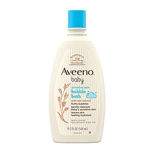 19.2-Oz Aveeno Baby Sensitive Skin Bubble Bath w/ Oat Extract $4.38 w/ S&S + Free Shipping w/ Prime or on $35