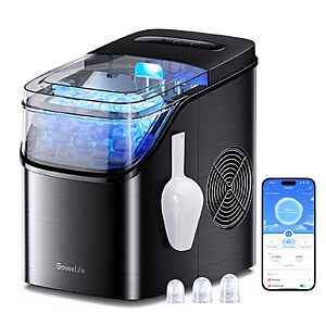 GoveeLife Smart Ice Maker w/ Voice Control & 3 Ice Sizes, 26lbs/24Hrs (Black)