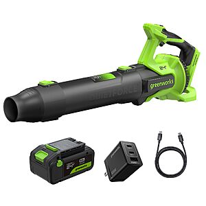 Greenworks 24V 515 CFM 130 MPH Brushless Axial Leaf Blower w/ 5.0Ah USB-C Battery & GaN Charger $125.00 + Free Shipping w/ Prime or on $35+