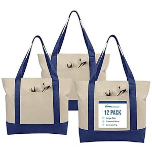Simpli-Magic Stylish Canvas Tote Bag $11.53 (96c Ea) + Free Shipping w/ Prime or on $35+