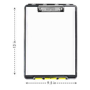 Dexas Clearview Clipcase Clipboard (13.75" x 9.5", Gray/Yellow) $15.30 + Free Shipping w/ Prime or on $35+