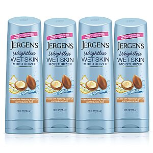 4-Pack 10-Oz Jergens In-Shower Lotion for Dry Skin w/ Argan Oil & Hyaluronic Acid $19.95 ($5 Ea) w/ S&S + Free Shipping w/ Prime or on $35+