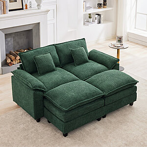 68" Ebern Designs Chenille Fabric Loveseat Sofa (Green) $148.99 + Free Shipping