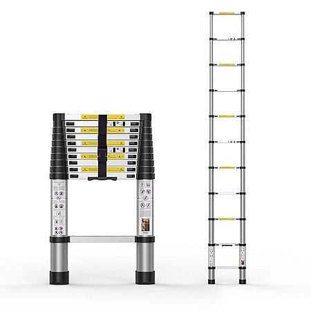 10.5' WRIGHTMASTER Telescoping Aluminum Extension Ladder w/ Carry Bag $99.23