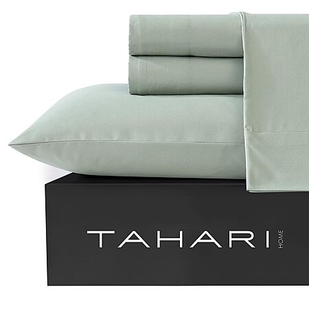 6-Piece Tahari Home Sheet Set w/ Matching Pillowcases (Solid Desert Sage, King $14.50 Queen $18.80) + Free Shipping w/ Prime or on $35+