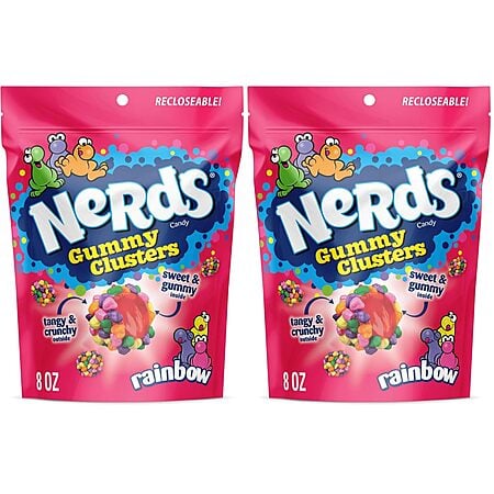 2 8-Oz Nerds Gummy Clusters Resealable Bags (Rainbow Candy) $5.33 ($2.67 Ea) + Free Shipping w/ Prime or on $35+