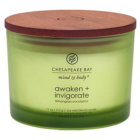 11-Oz 3-Wick Chesapeake Bay Awaken + Invigorate Scented Candle (Lemongrass Eucalyptus) $10 + Free Shipping w/ Prime or on $35+
