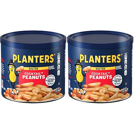 2-Pack 12-Oz Planters Cocktail Peanuts (Salted) $4.27 ($2.14 Ea) w/ S&S  + Free Shipping w/ Prime or on $35+