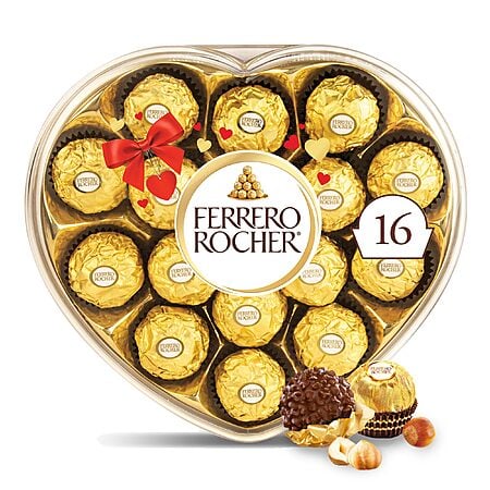 16-Count Ferrero Rocher Individually Wrapped Gourmet Milk Chocolate Hazelnut Candy (Heart Shaped Box) $7.50 + Free Shipping w/ Prime or on $35+
